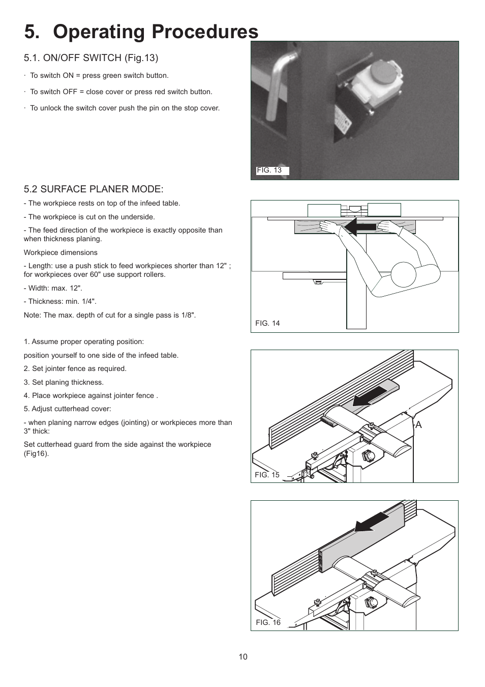 Operating procedures | RIKON Power Tools 25-200 User Manual | Page 10 / 26