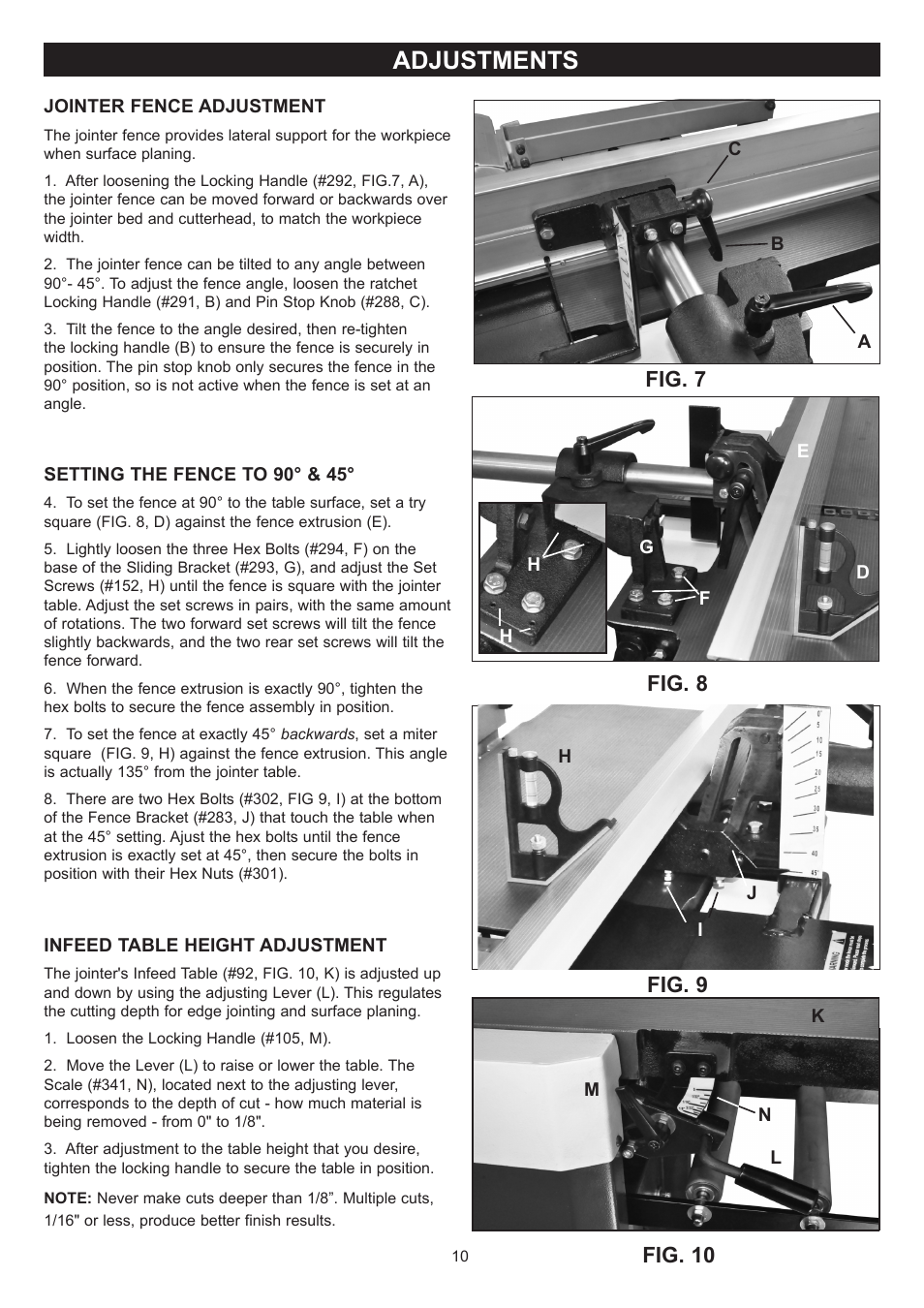 Adjustments | RIKON Power Tools 25-200H User Manual | Page 10 / 36