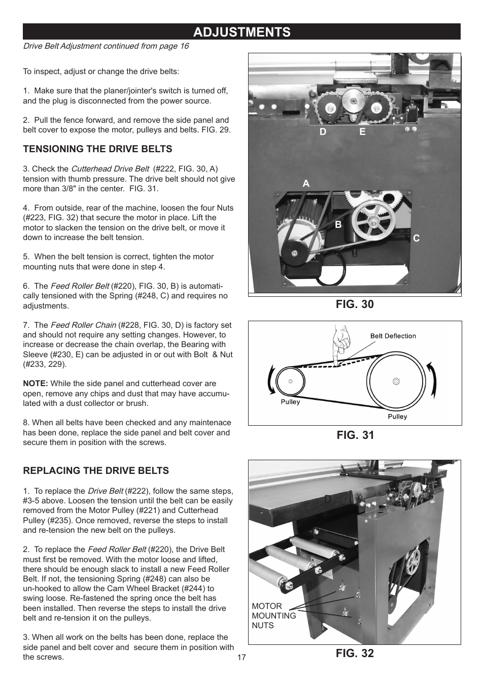 Adjustments | RIKON Power Tools 25-200H User Manual | Page 17 / 36