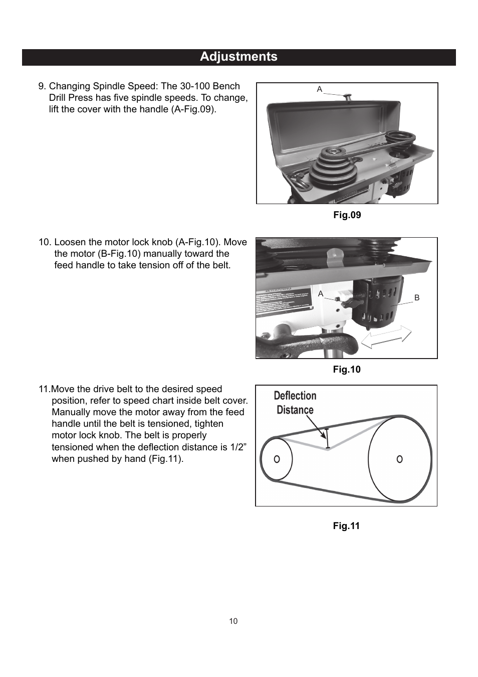 Assembly, Adjustments | RIKON Power Tools 30-100 User Manual | Page 10 / 24