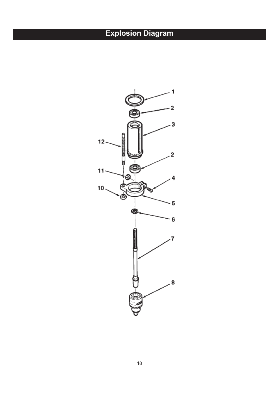 Explosion diagram | RIKON Power Tools 30-100 User Manual | Page 18 / 24