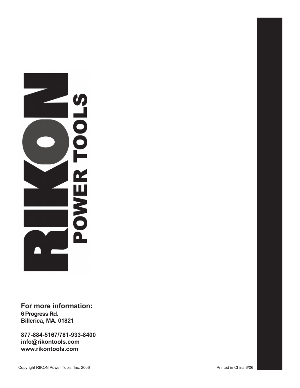 For more information | RIKON Power Tools 30-120 User Manual | Page 20 / 20