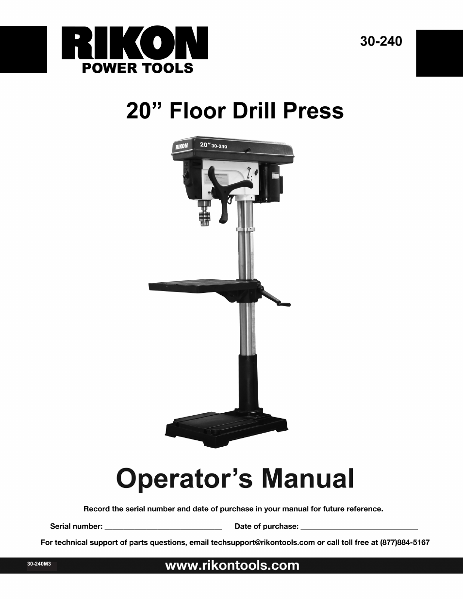 RIKON Power Tools 30-240 User Manual | 22 pages