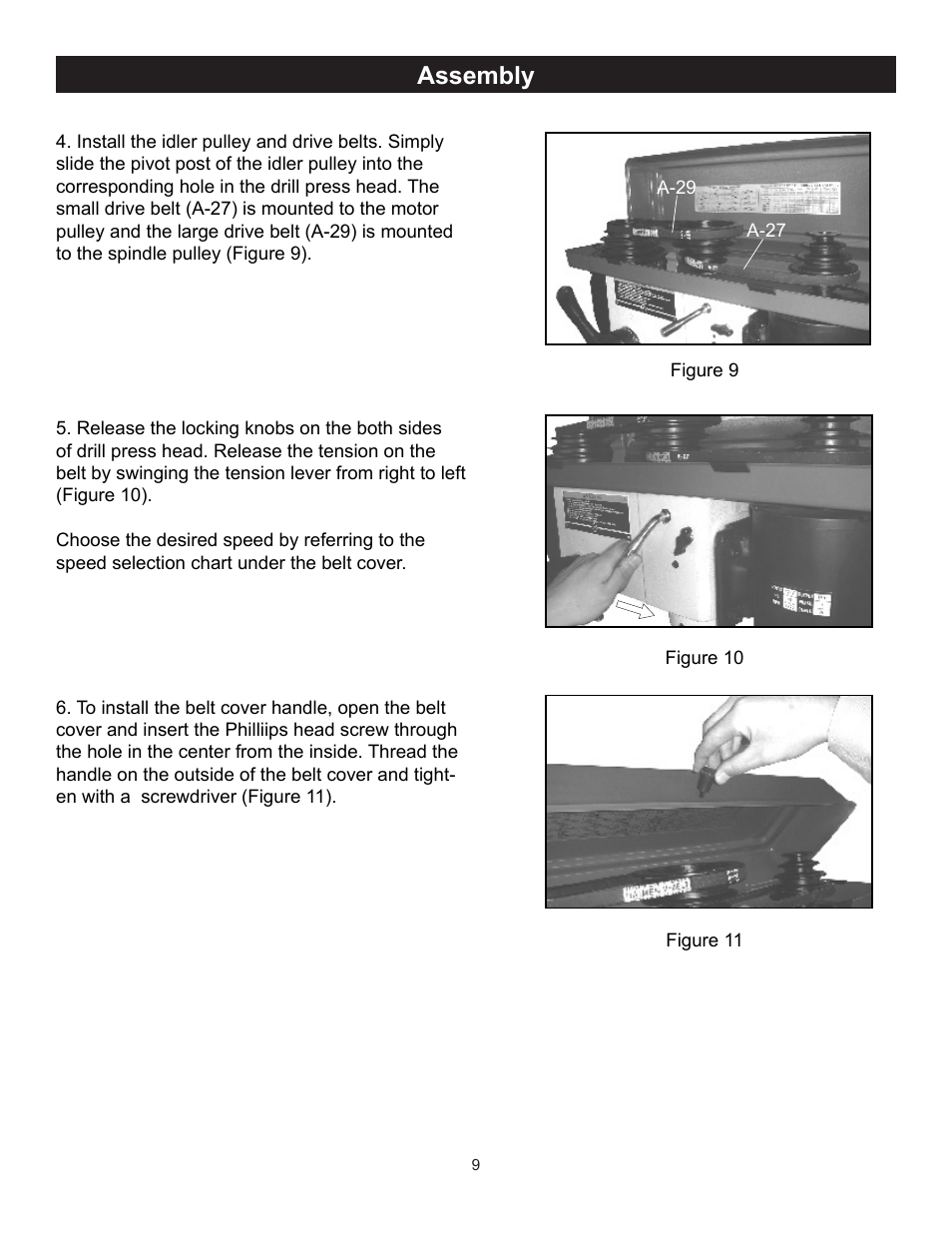 Assembly | RIKON Power Tools 30-240 User Manual | Page 9 / 22