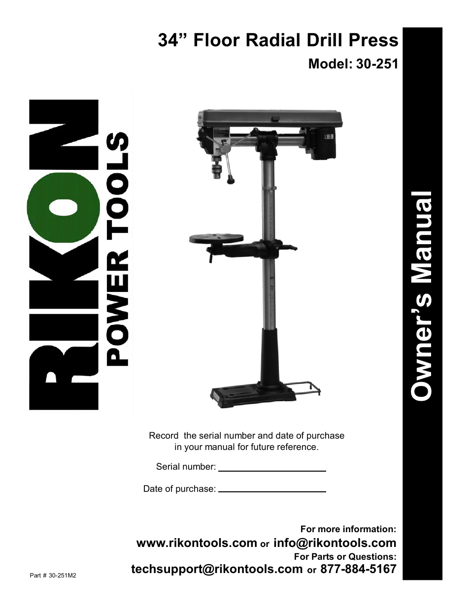 RIKON Power Tools 30-251 User Manual | 21 pages