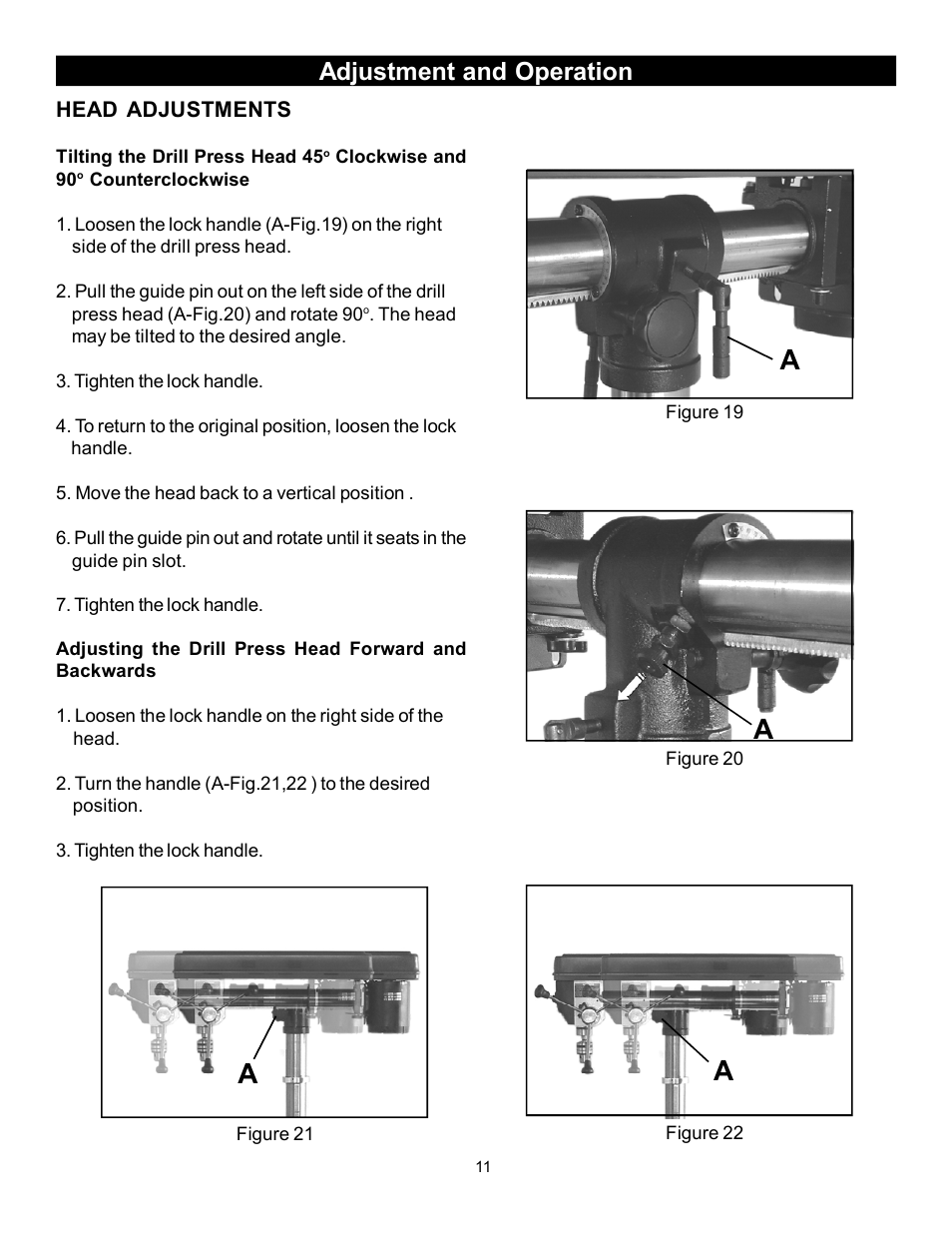 Adjustment and operation | RIKON Power Tools 30-251 User Manual | Page 11 / 21