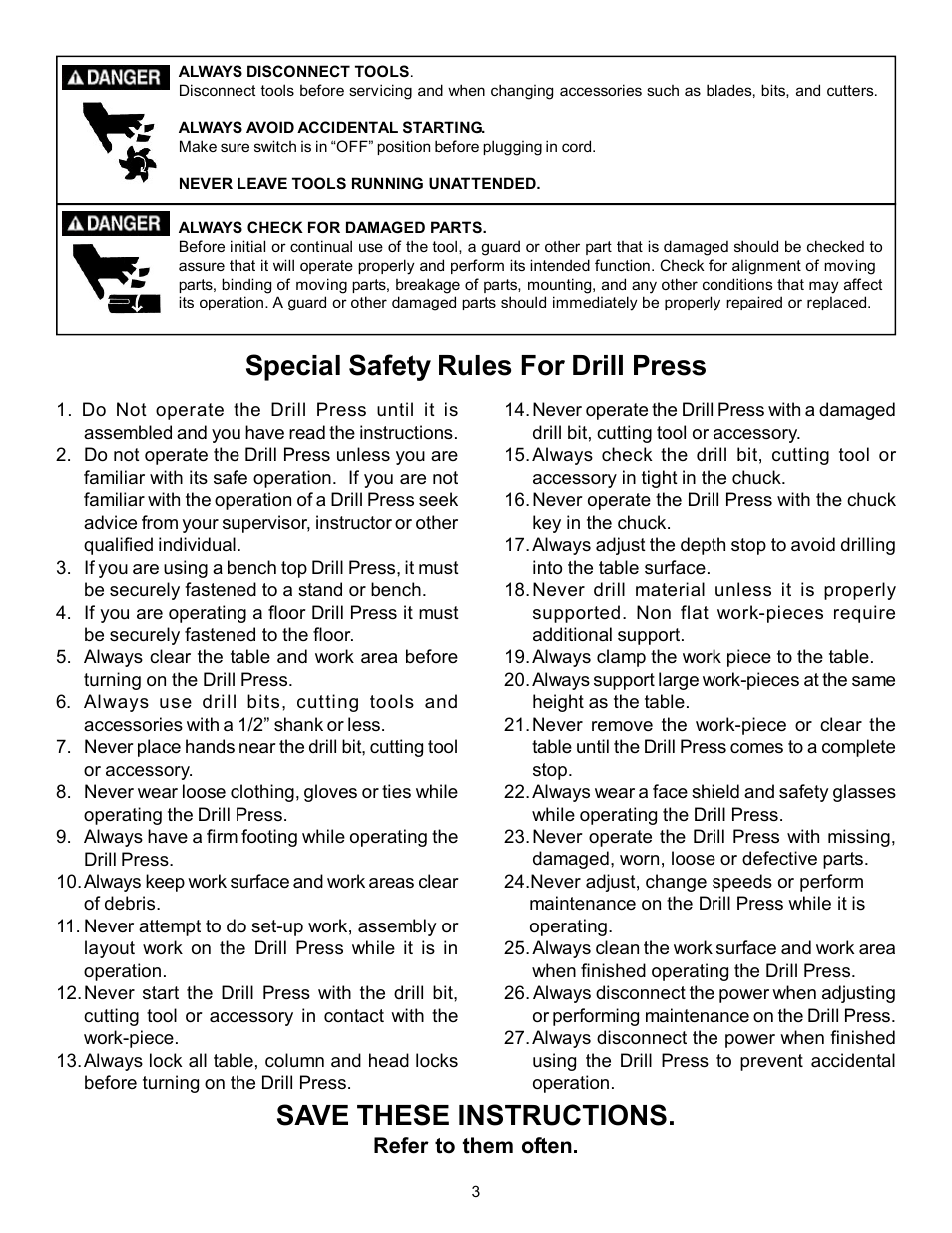 RIKON Power Tools 30-251 User Manual | Page 3 / 21