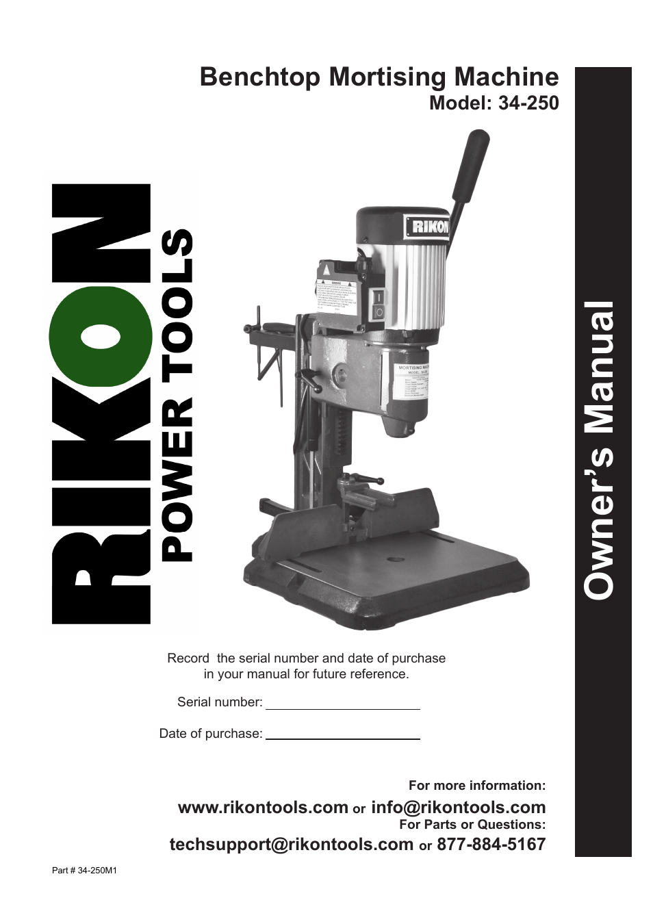 RIKON Power Tools 34-250 User Manual | 18 pages