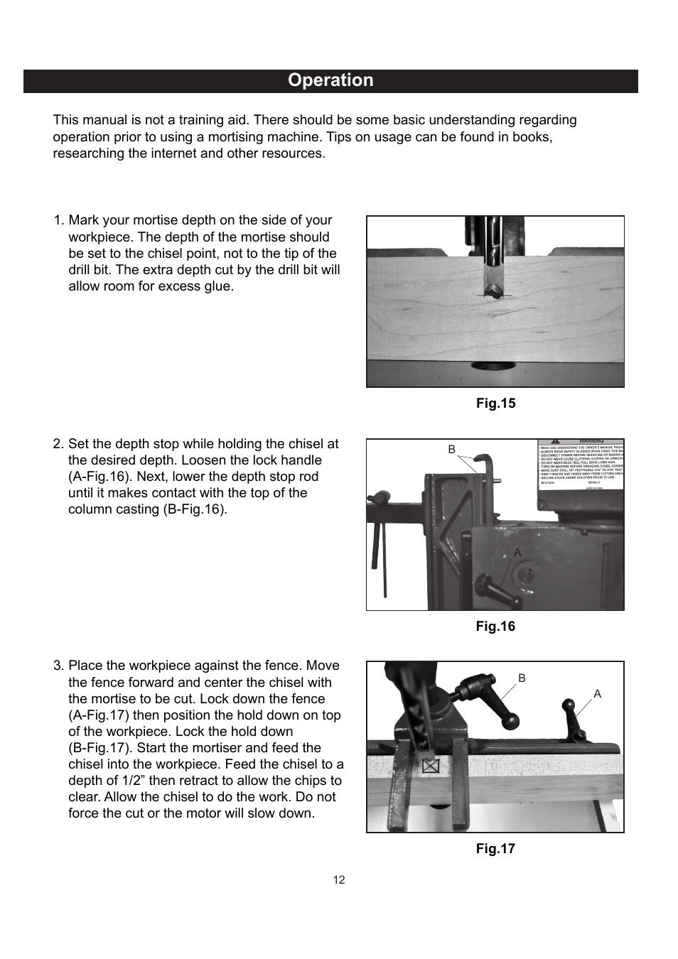 Operation | RIKON Power Tools 34-250 User Manual | Page 12 / 18