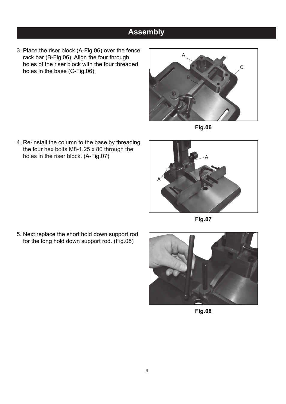 Assembly | RIKON Power Tools 34-250 User Manual | Page 9 / 18