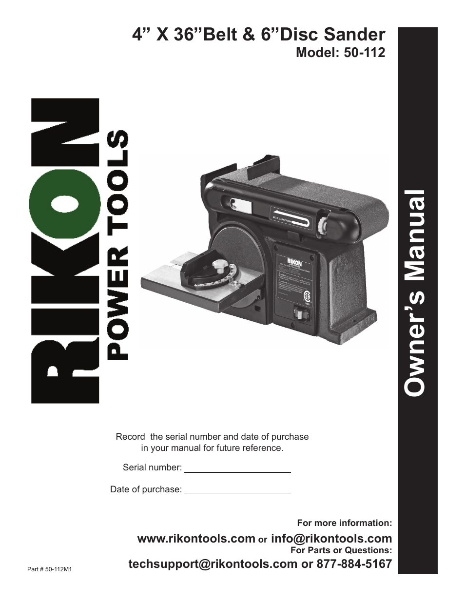 RIKON Power Tools 50-112 User Manual | 18 pages