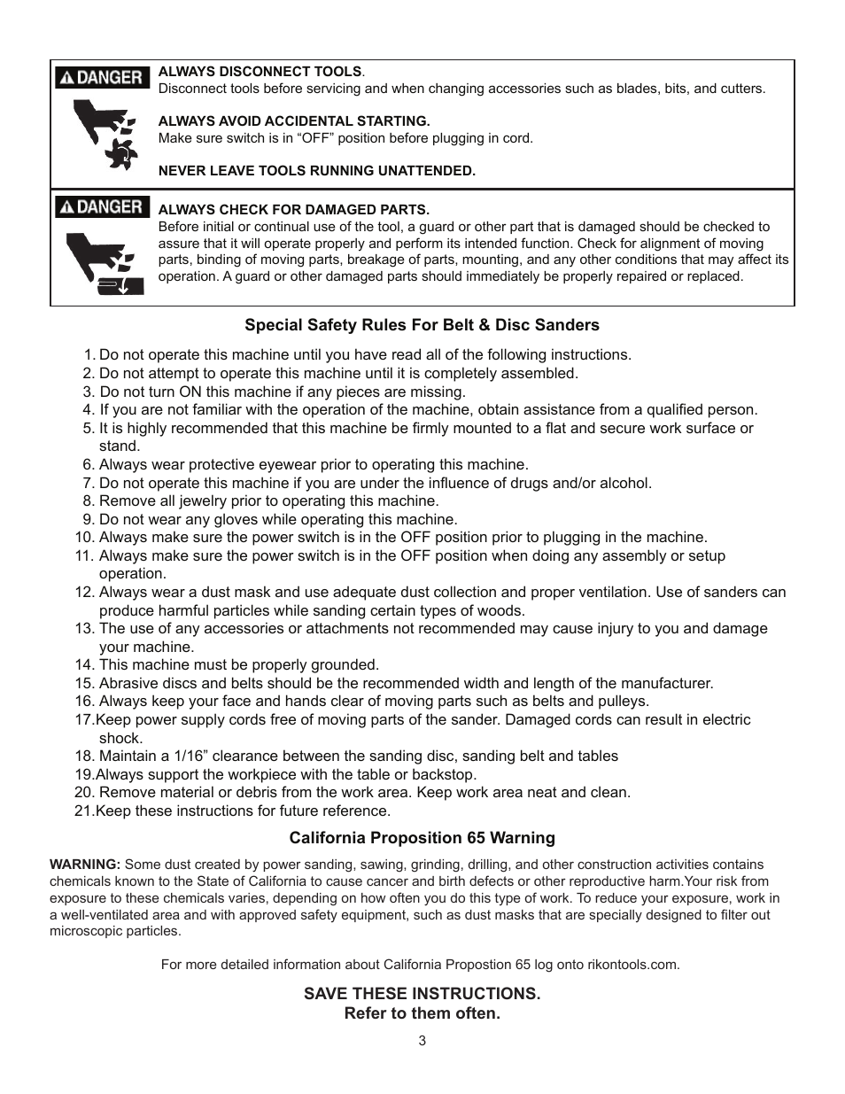 RIKON Power Tools 50-112 User Manual | Page 3 / 18