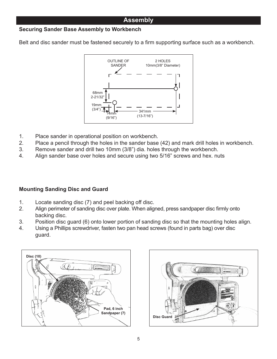 Assembly | RIKON Power Tools 50-112 User Manual | Page 5 / 18