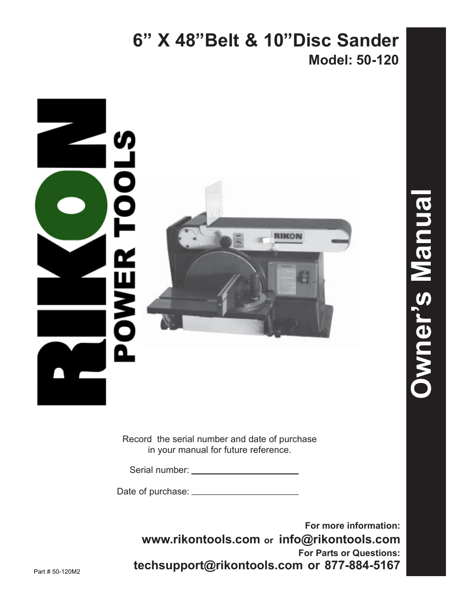 RIKON Power Tools 50-120 User Manual | 18 pages