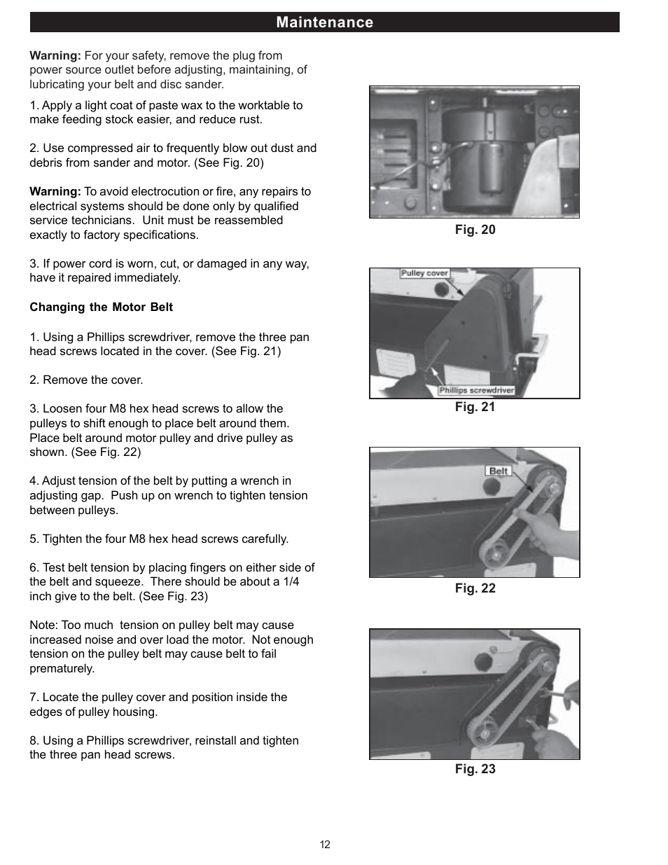 Maintenance | RIKON Power Tools 50-120 User Manual | Page 12 / 18