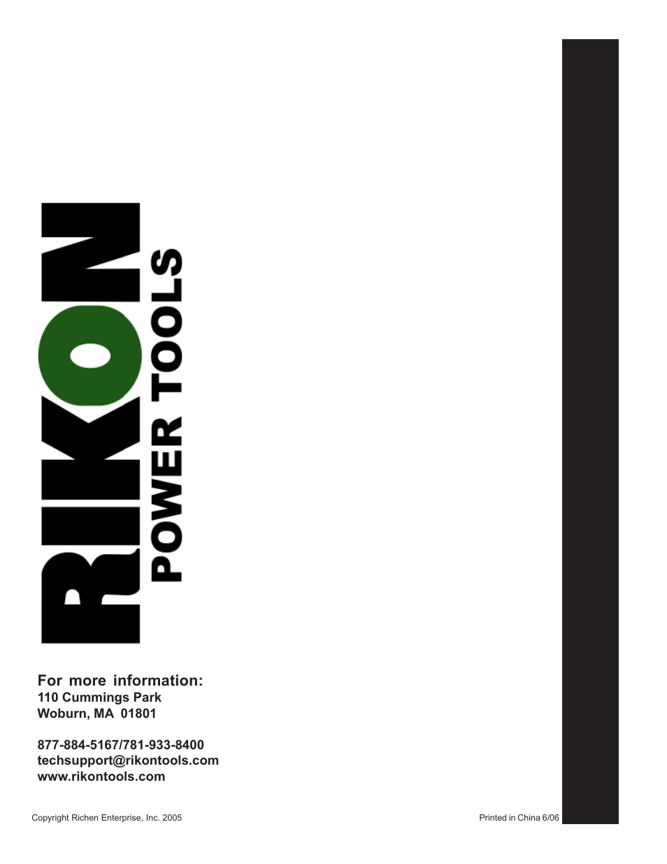 For more information | RIKON Power Tools 50-120 User Manual | Page 18 / 18