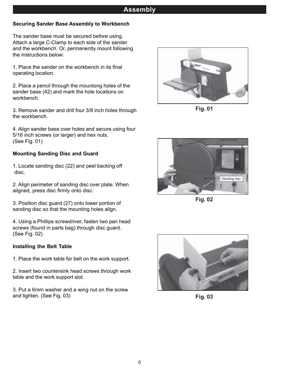 Assembly | RIKON Power Tools 50-120 User Manual | Page 6 / 18
