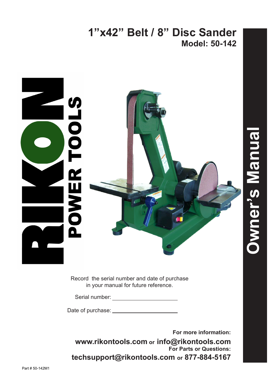 RIKON Power Tools 50-142 User Manual | 24 pages