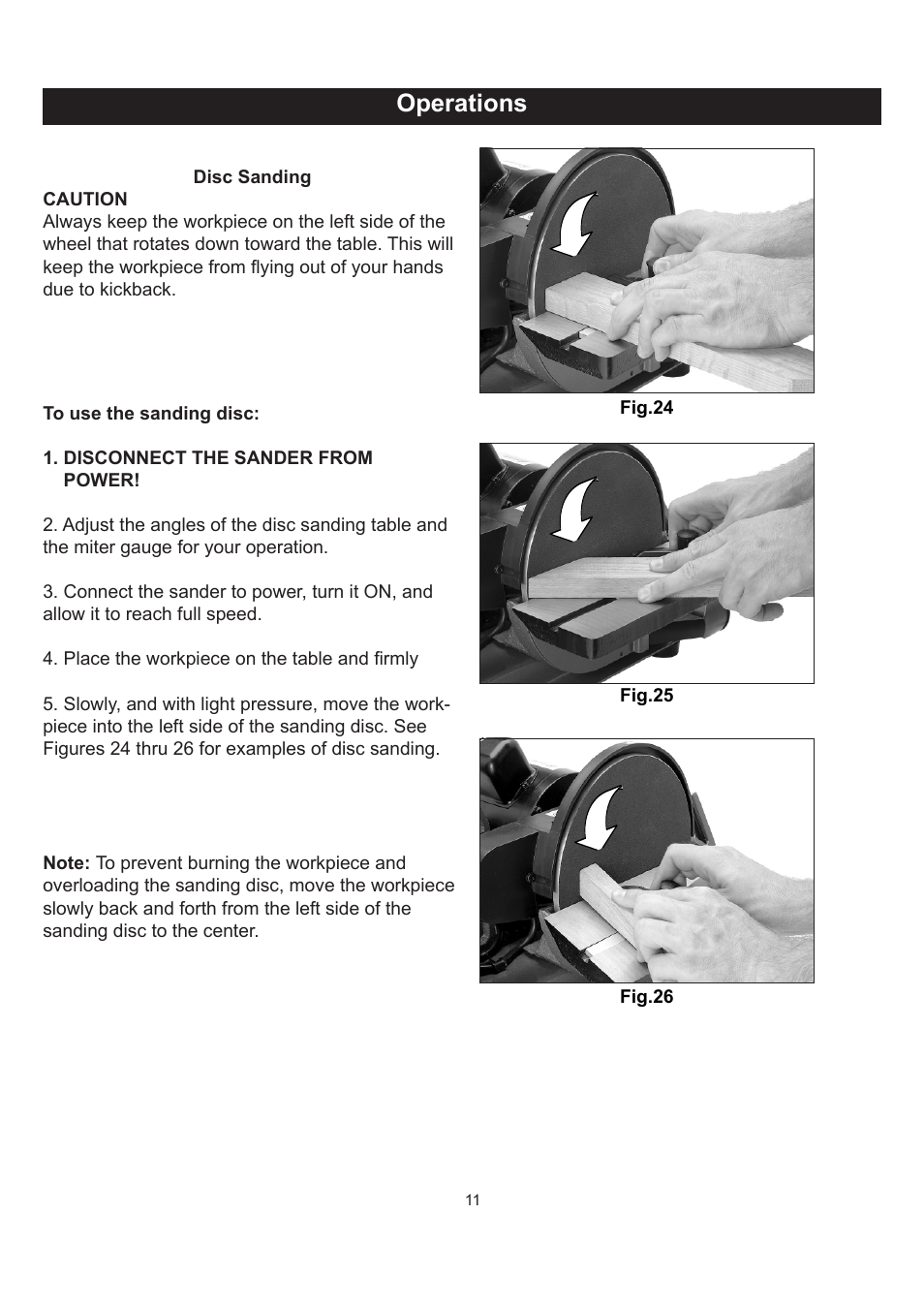 Operations | RIKON Power Tools 50-142 User Manual | Page 11 / 24