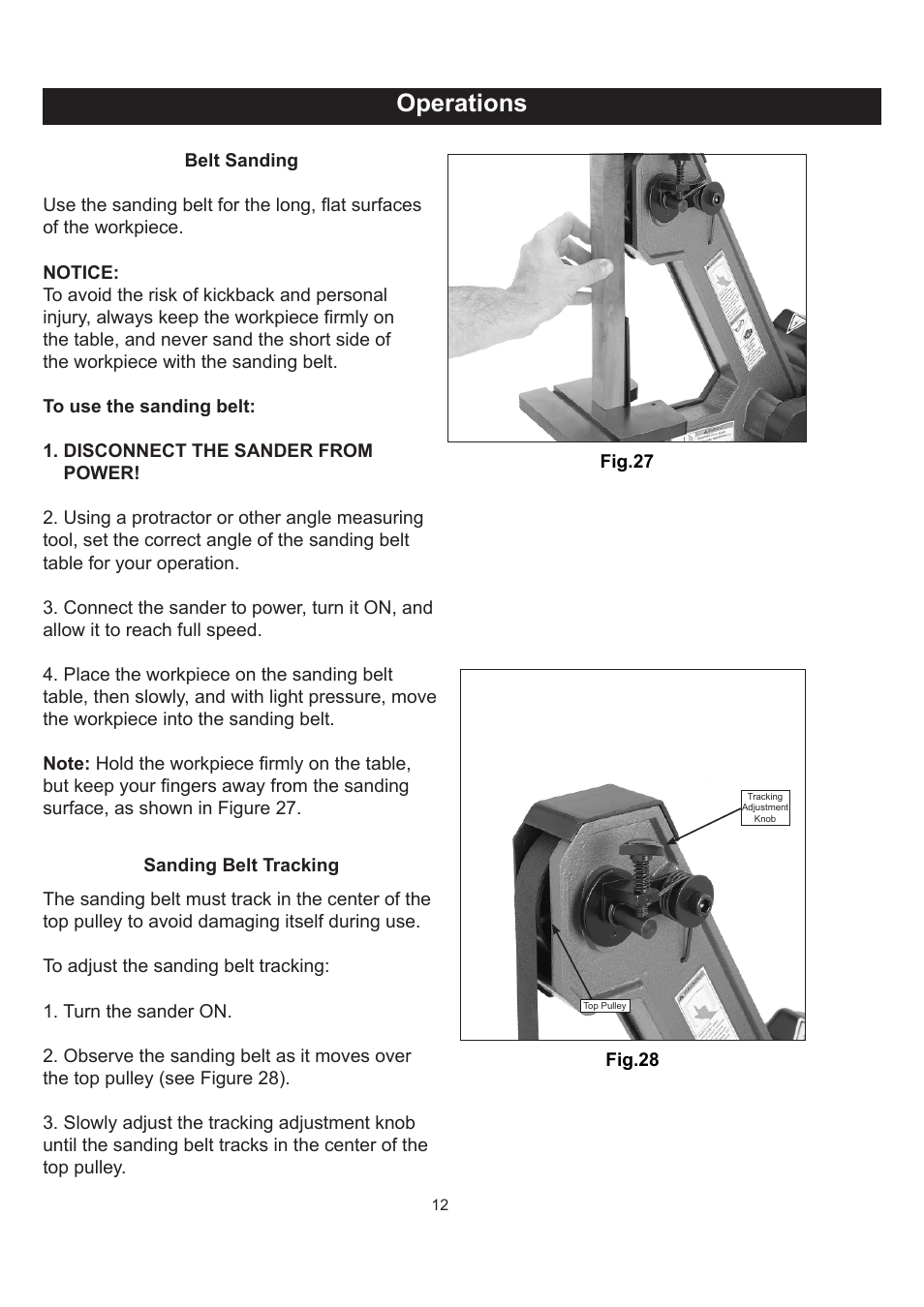 Operations | RIKON Power Tools 50-142 User Manual | Page 12 / 24