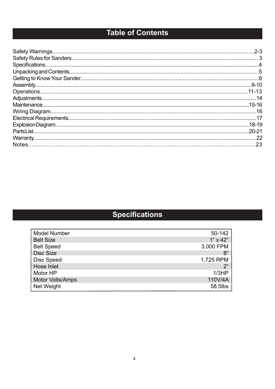 RIKON Power Tools 50-142 User Manual | Page 4 / 24