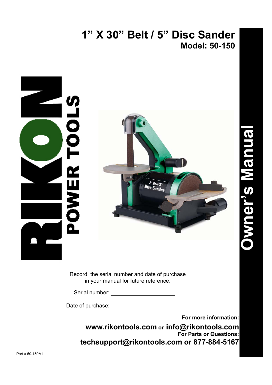 RIKON Power Tools 50-150 User Manual | 18 pages