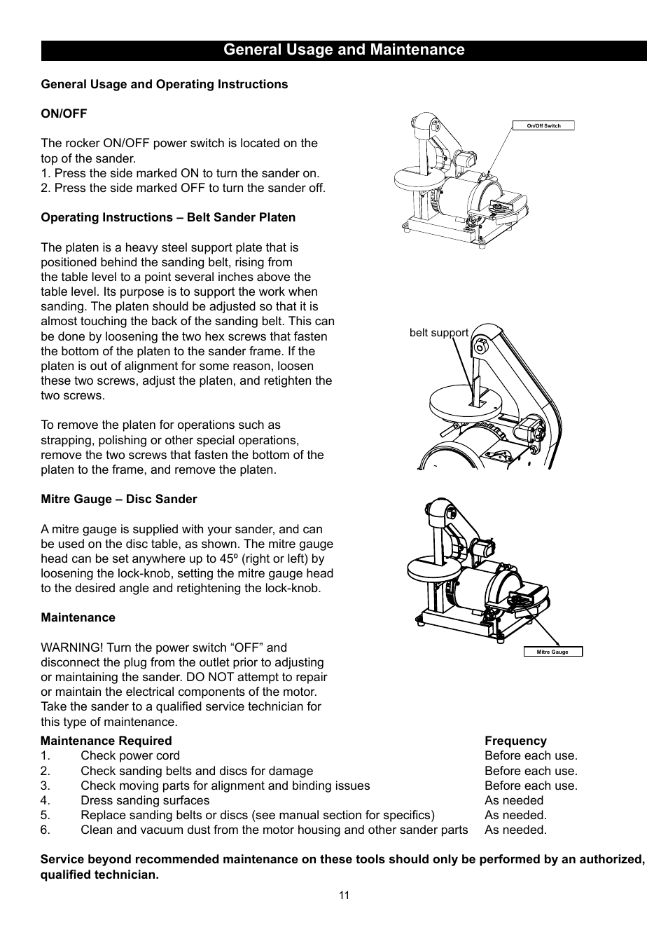 General usage and maintenance | RIKON Power Tools 50-150 User Manual | Page 11 / 18