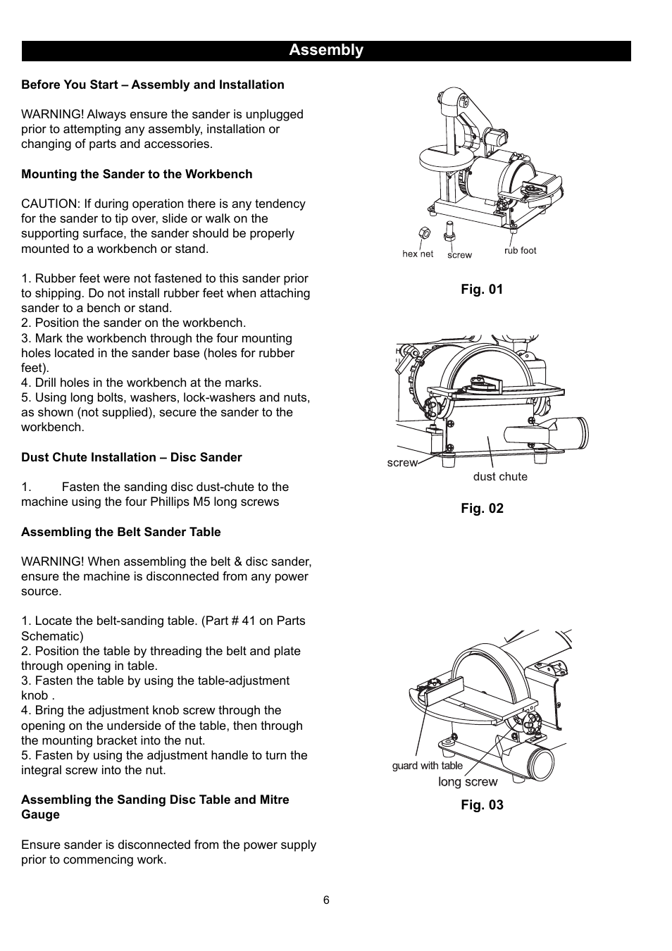 Assembly | RIKON Power Tools 50-150 User Manual | Page 6 / 18