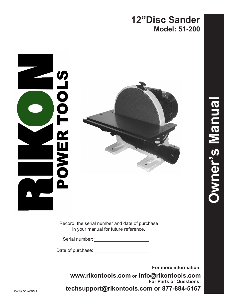 RIKON Power Tools 51-200 User Manual | 14 pages