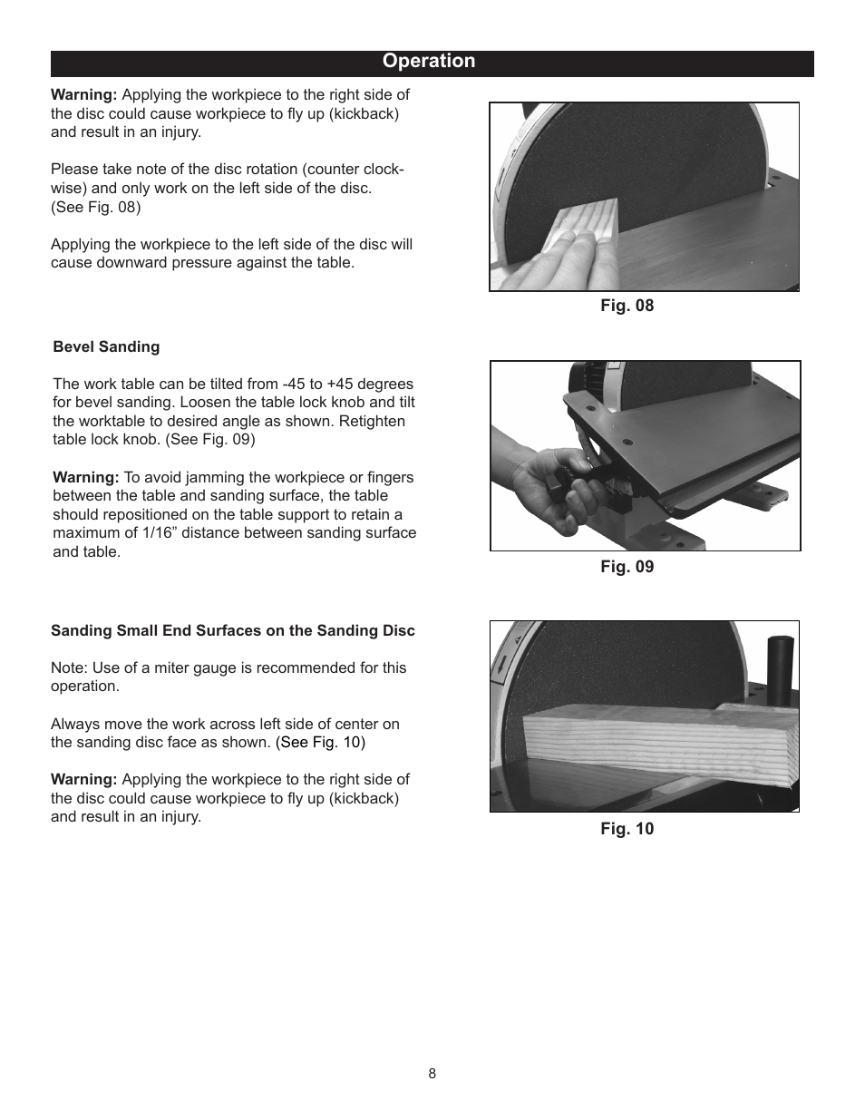 Operation | RIKON Power Tools 51-200 User Manual | Page 8 / 14