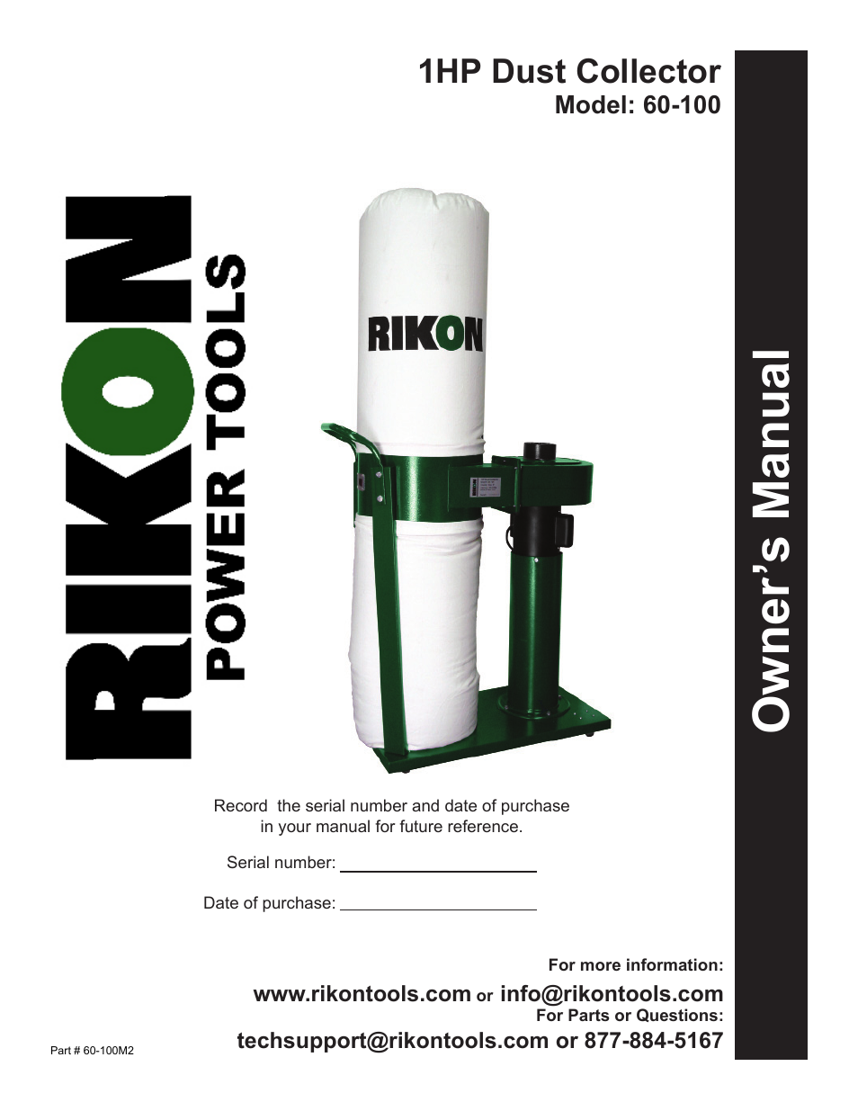 RIKON Power Tools 60-100 User Manual | 16 pages