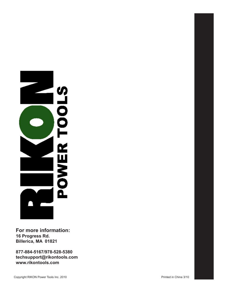 For more information | RIKON Power Tools 60-100 User Manual | Page 16 / 16