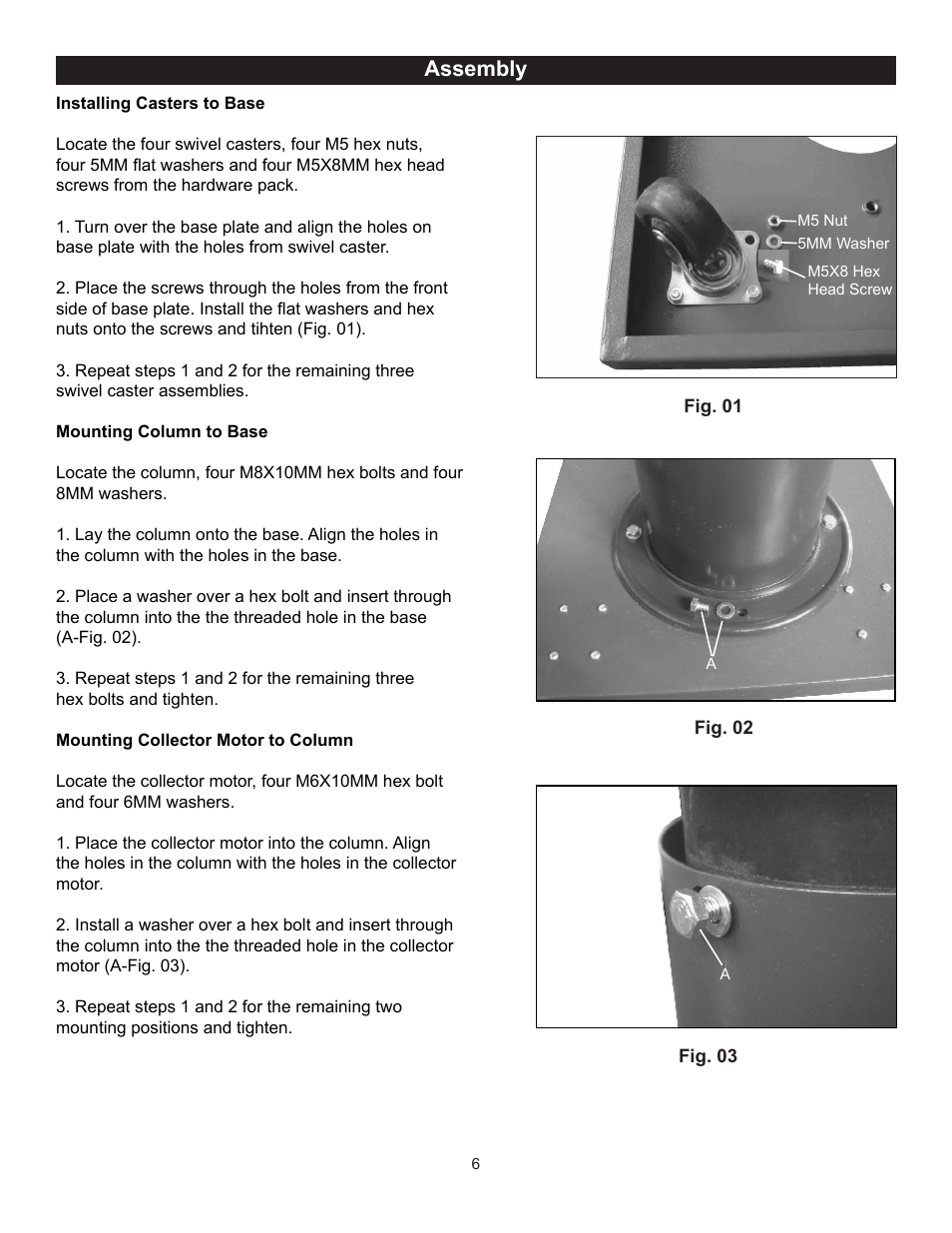 Assembly | RIKON Power Tools 60-100 User Manual | Page 6 / 16