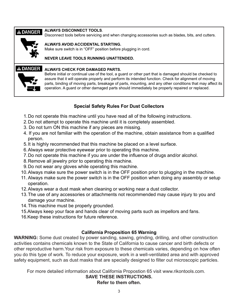 RIKON Power Tools 60-200 User Manual | Page 3 / 16