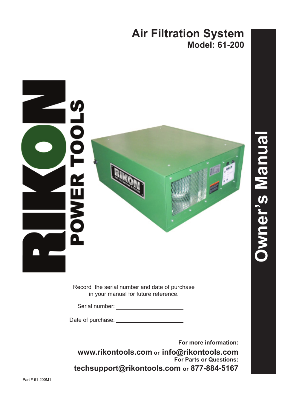 RIKON Power Tools 61-200 User Manual | 16 pages