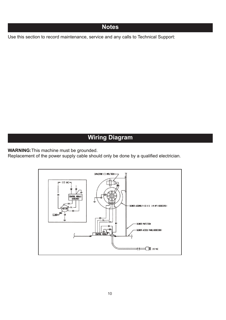 Wiring diagram | RIKON Power Tools 61-200 User Manual | Page 10 / 16