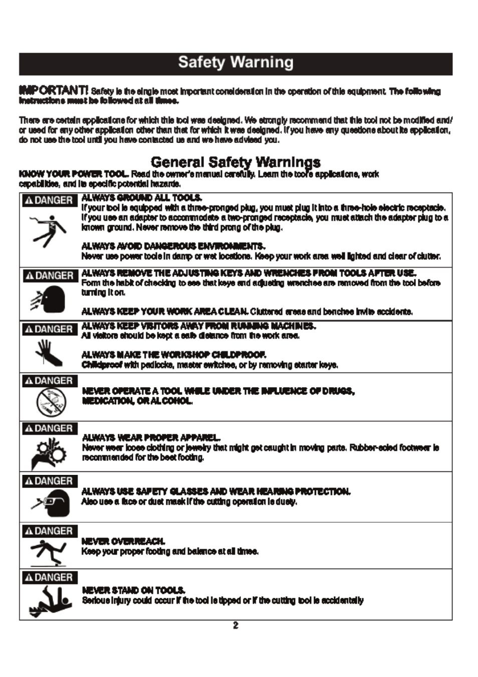 RIKON Power Tools 61-200 User Manual | Page 2 / 16