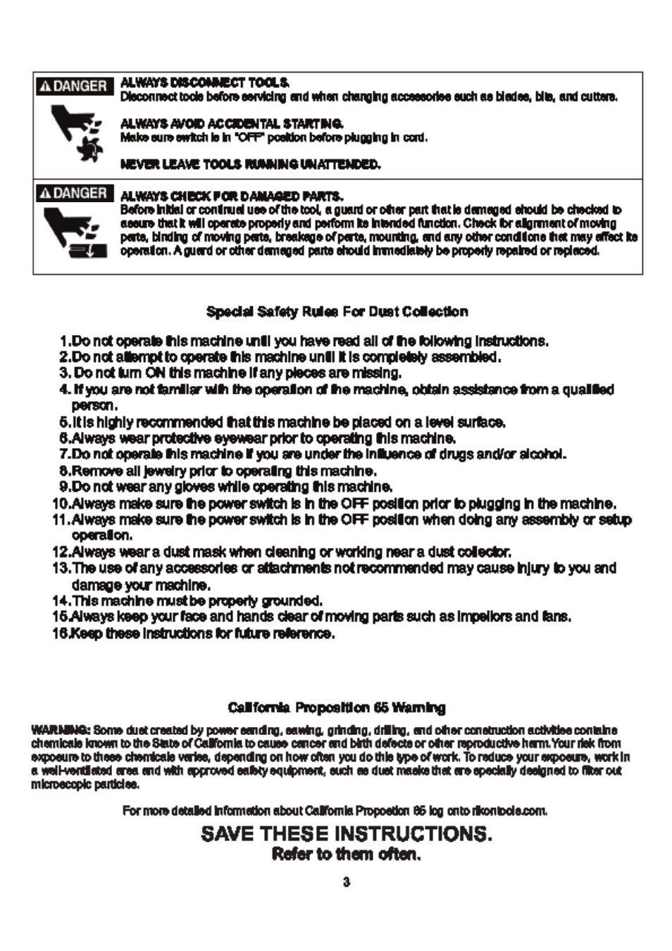 RIKON Power Tools 61-200 User Manual | Page 3 / 16