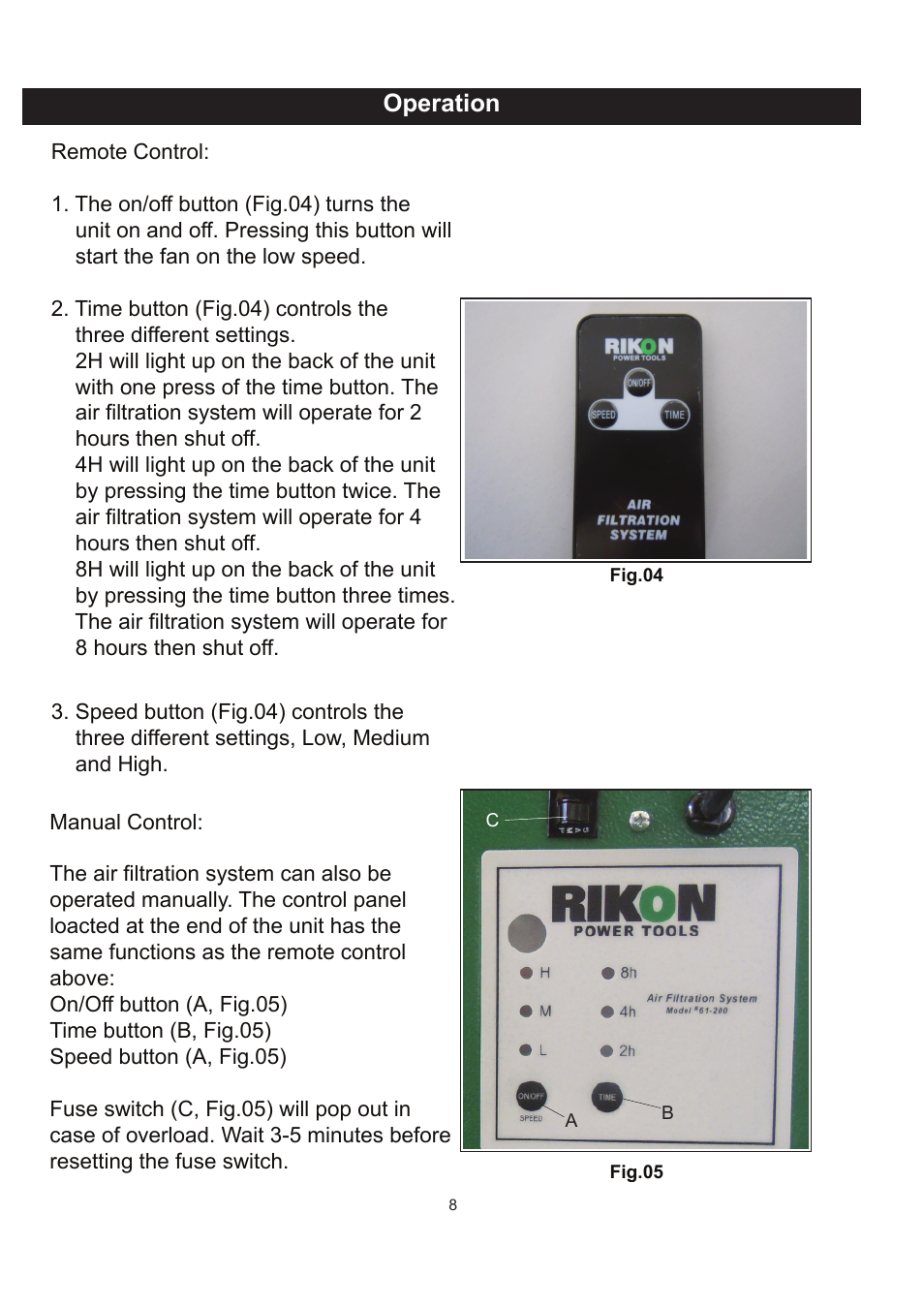 Warning | RIKON Power Tools 61-200 User Manual | Page 8 / 16
