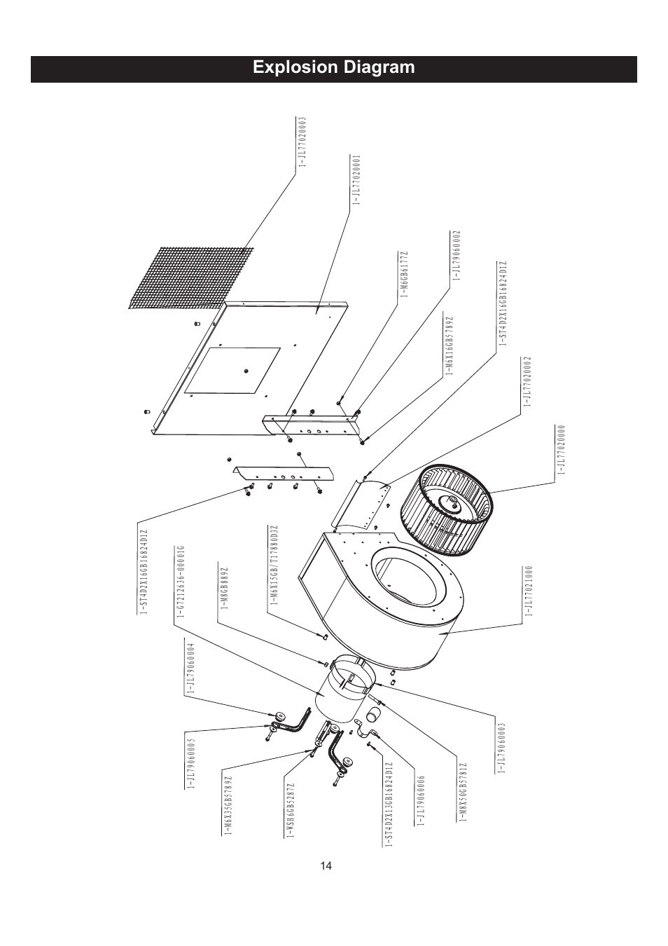 Explosion diagram | RIKON Power Tools 61-1600 User Manual | Page 14 / 18