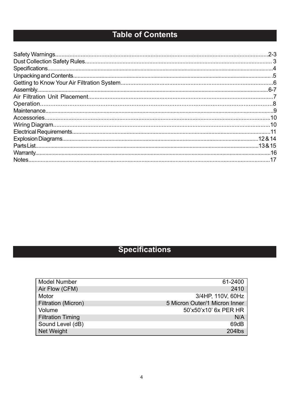 RIKON Power Tools 61-2400 User Manual | Page 4 / 18