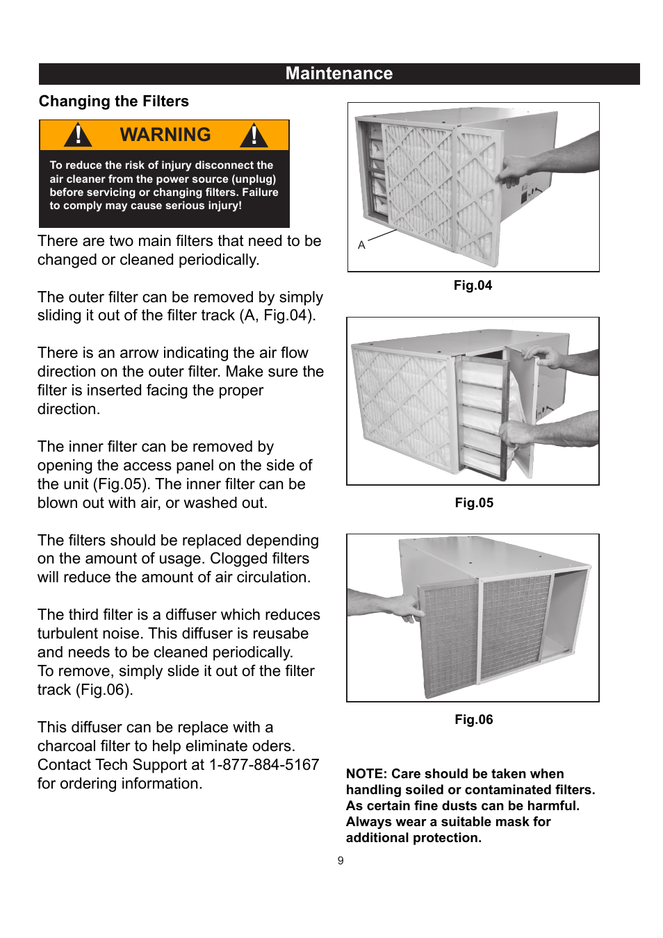 Warning, Maintenance | RIKON Power Tools 61-2400 User Manual | Page 9 / 18
