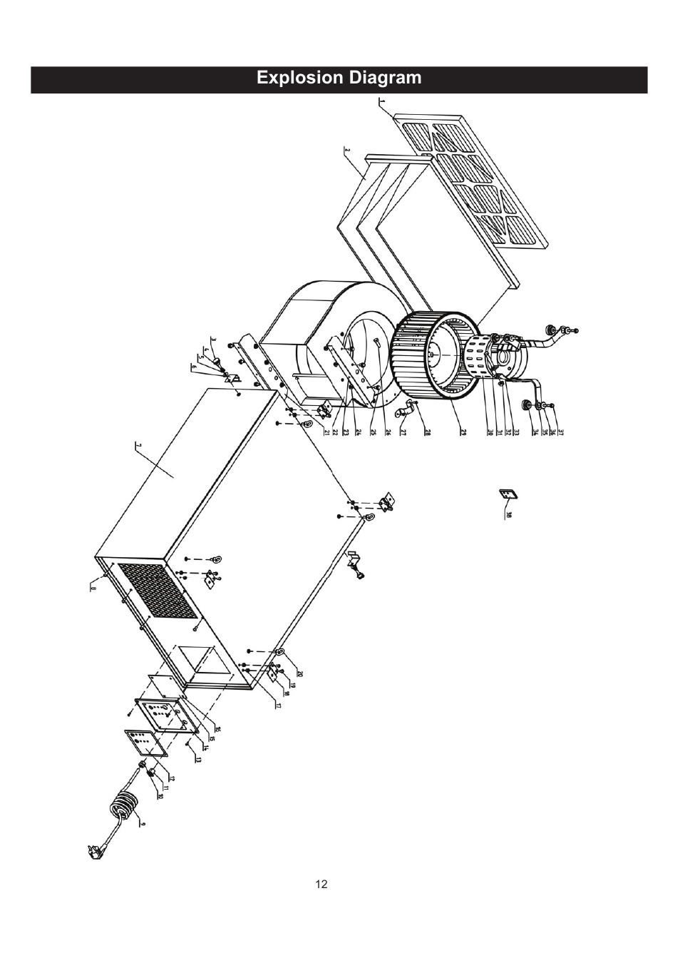 Explosion diagram | RIKON Power Tools 62-100 User Manual | Page 12 / 16