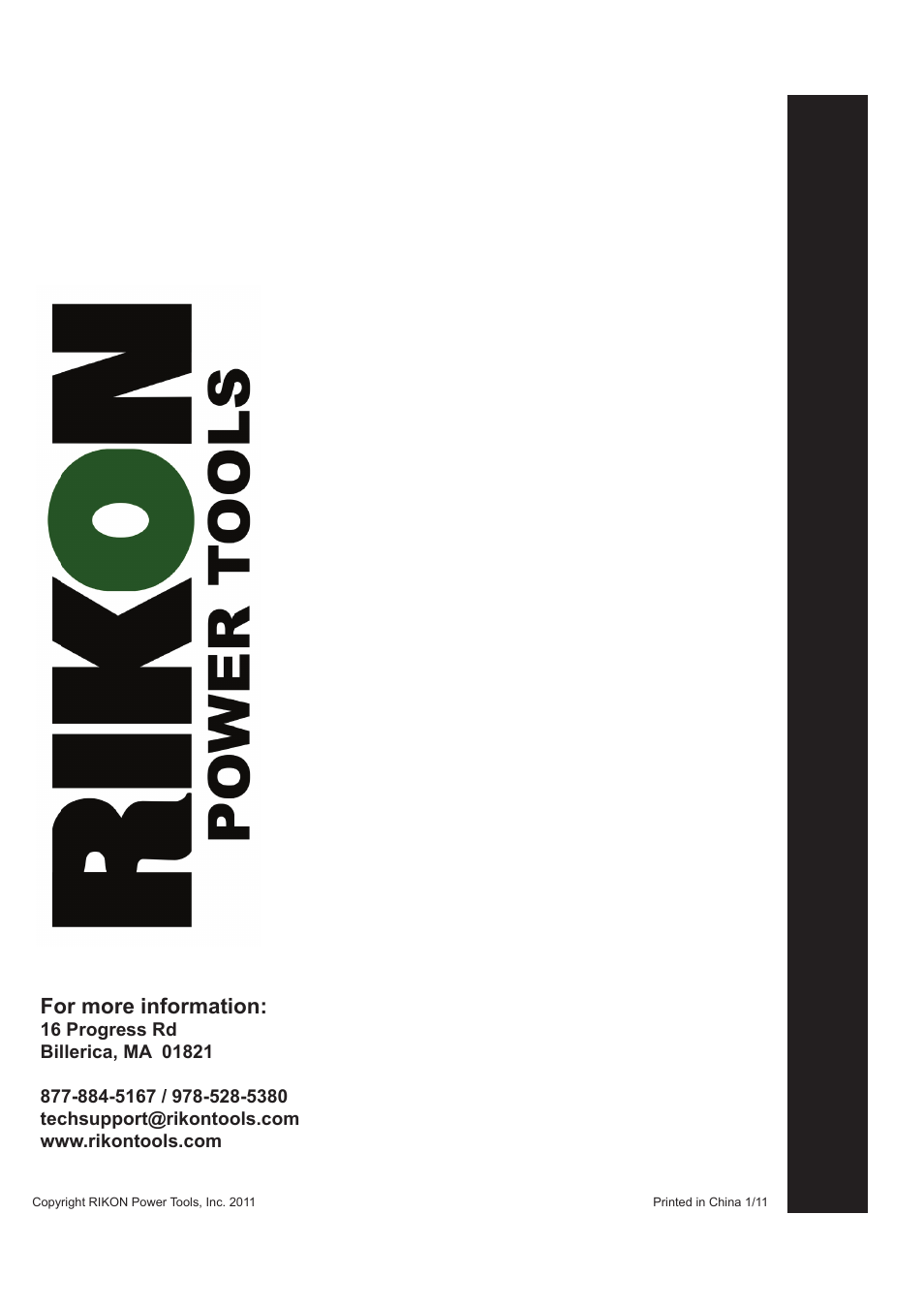 For more information | RIKON Power Tools 62-100 User Manual | Page 16 / 16
