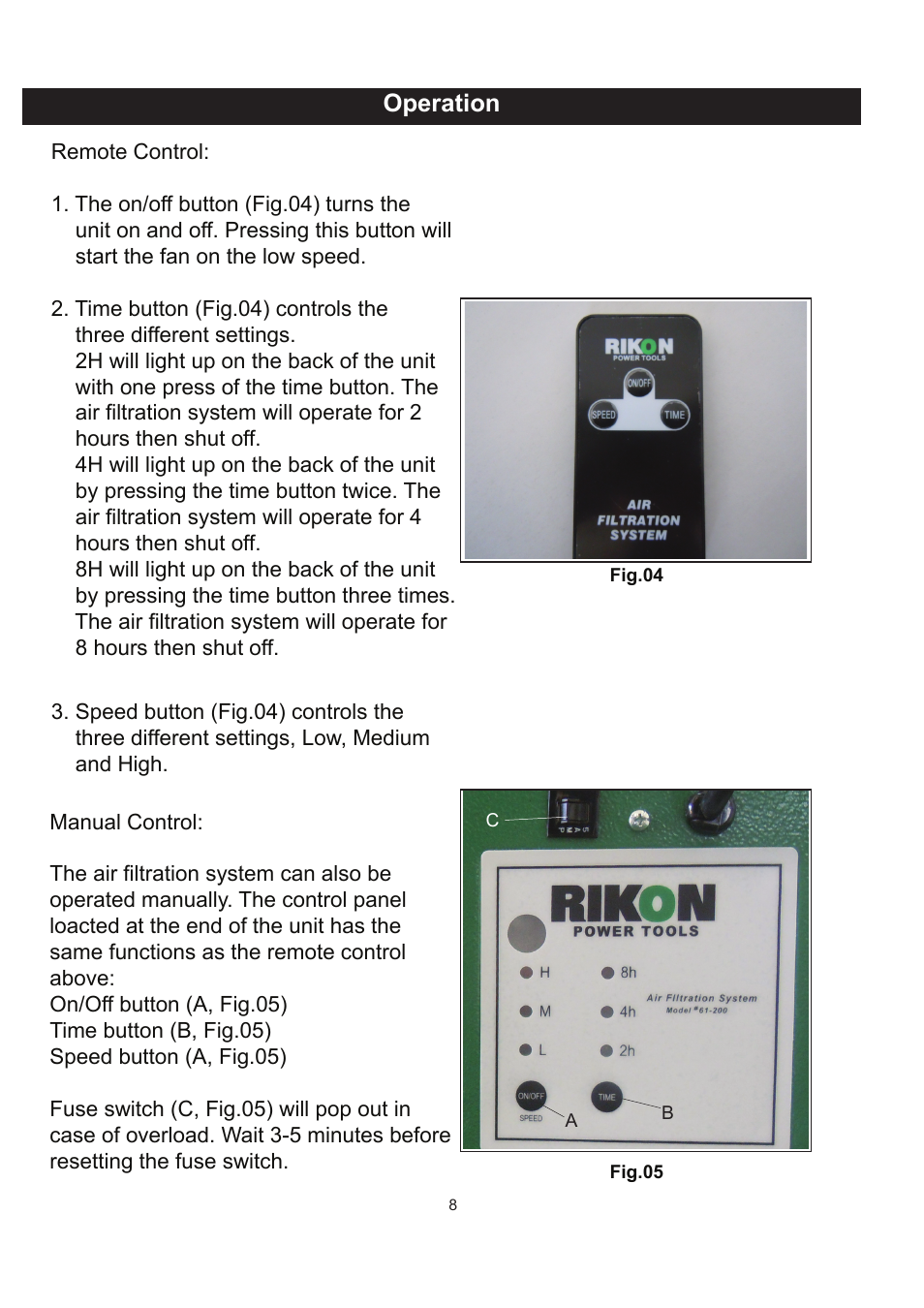 Warning | RIKON Power Tools 62-100 User Manual | Page 8 / 16