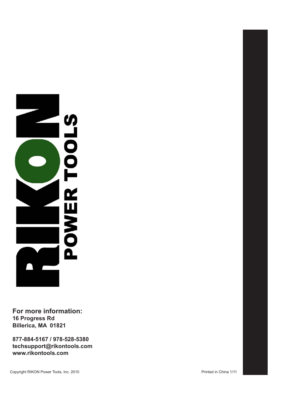 For more information | RIKON Power Tools 63-100 User Manual | Page 16 / 16