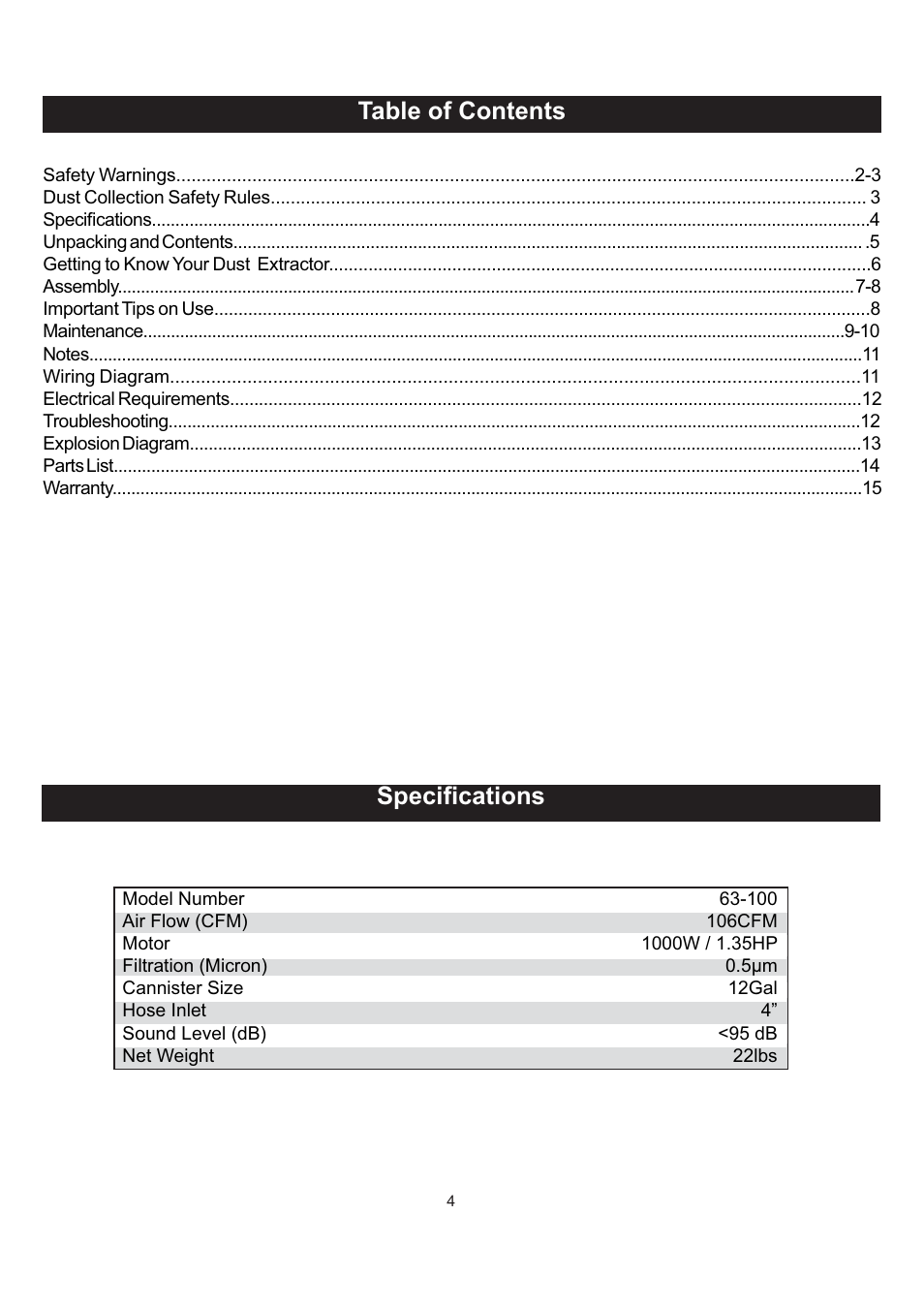 RIKON Power Tools 63-100 User Manual | Page 4 / 16