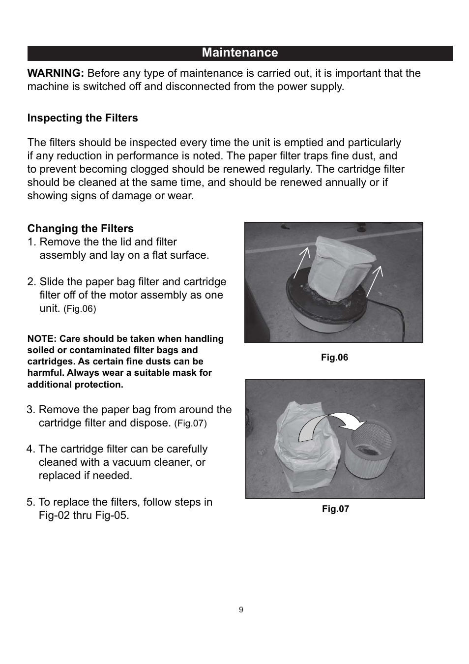 Maintenance | RIKON Power Tools 63-100 User Manual | Page 9 / 16