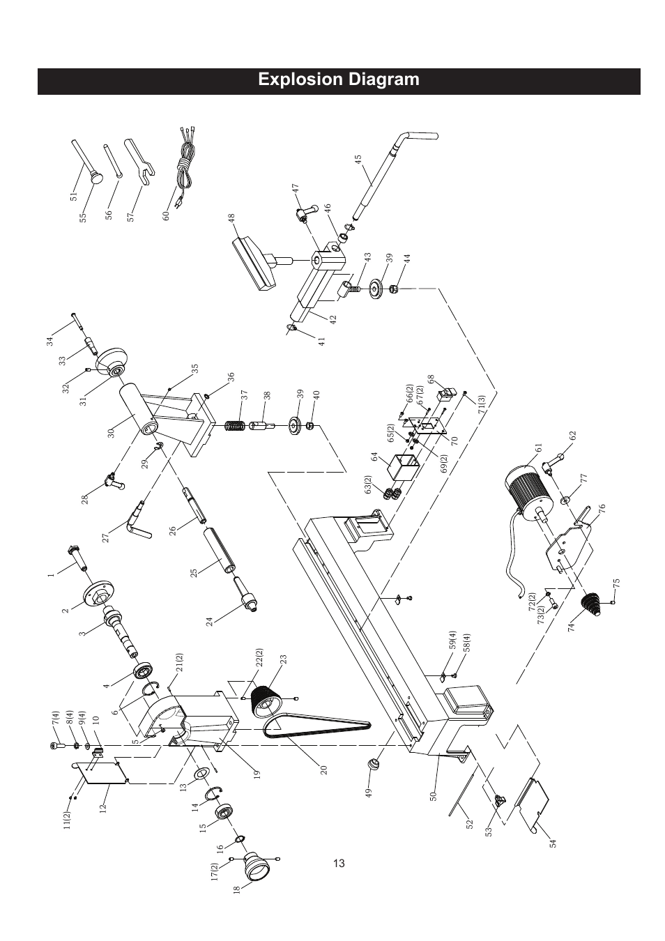 Jm w l1 202, Explosion diagram, Wir in g d la g ra m | RIKON Power Tools 70-050 User Manual | Page 13 / 16