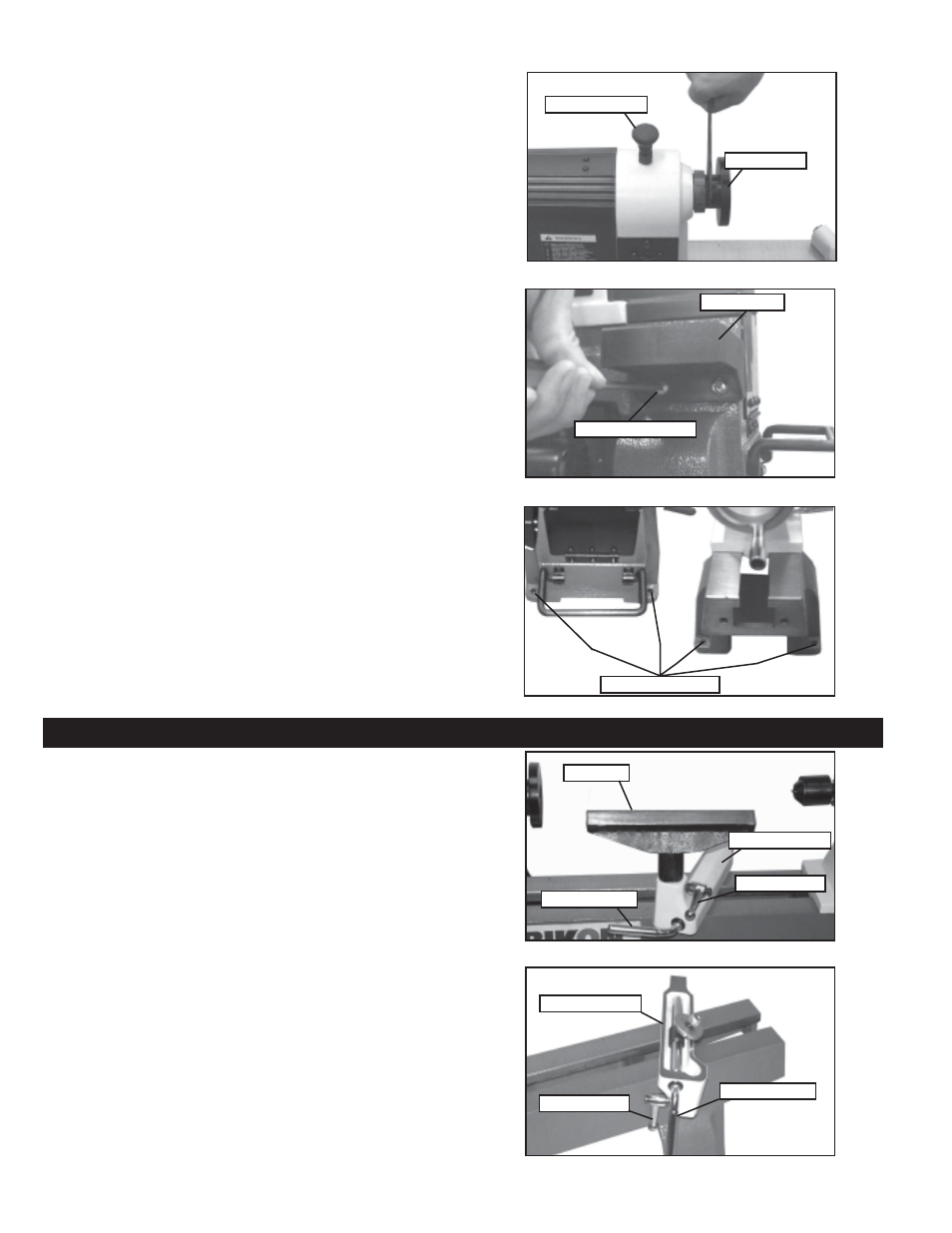 Adjustments and operations, Secure lathe to a solid work surface, Adjusting the tool rest | Installing tool holder on the lathe bed, Installing the faceplate to the headstock | RIKON Power Tools 70-100 User Manual | Page 8 / 18